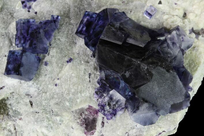 Purple-Blue Cubic Fluorite Crystals with Quartz - Inner Mongolia #146946